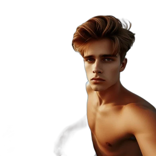 hair, face, photorealistic, 3d render, concept art, fantasy art, young, man transparent PNG cut-out
