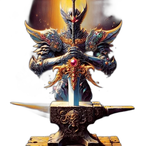 sword, weapon, staff, crown, concept art, fantasy art, 3d render, photorealistic transparent PNG cut-out