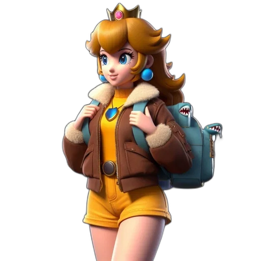 jacket, dress, staff, weapon, concept art, 3d render, pixel art, vaporwave transparent PNG cut-out