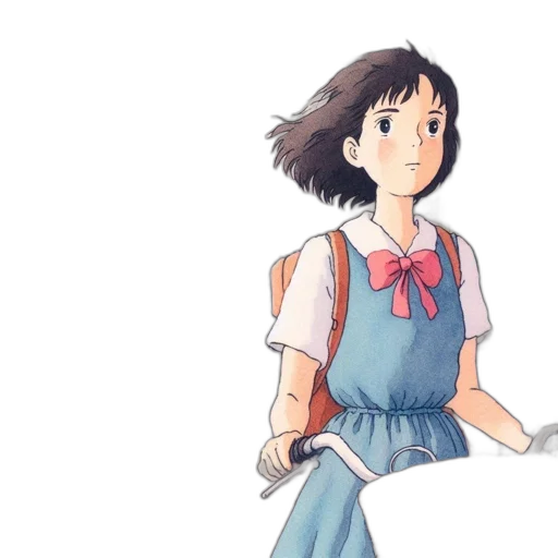 dress, anime, watercolor, concept art, 3d render, pastel, blue, young transparent PNG cut-out