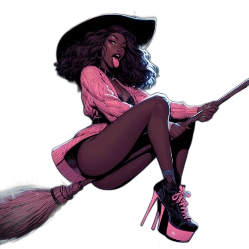 staff, hat, weapon, concept art, comic book art, fantasy art, watercolor, neon lights transparent PNG cut-out