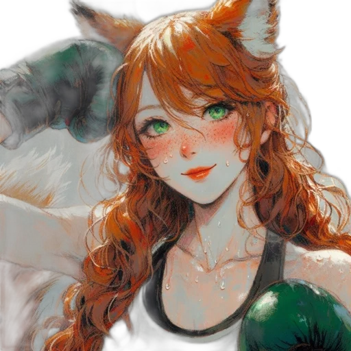 animal, mask, creature, staff, fantasy art, anime, oil painting, watercolor transparent PNG cut-out