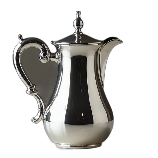 3d render, photorealistic, silver, coffee transparent PNG cut-out