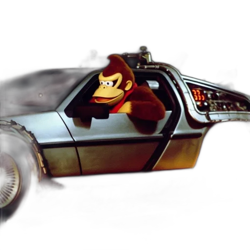 car, weapon, concept art, 3d render, photorealistic, donkey, kong, drives transparent PNG cut-out