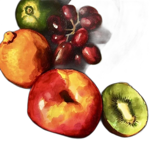 food, crown, watercolor, photorealistic, oil painting, concept art, colorful, earth tones transparent PNG cut-out