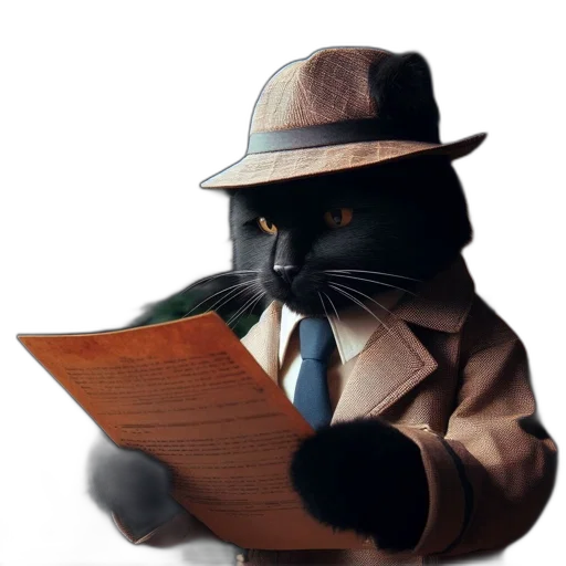hat, staff, animal, photorealistic, concept art, indoorscene, feline, character transparent PNG cut-out