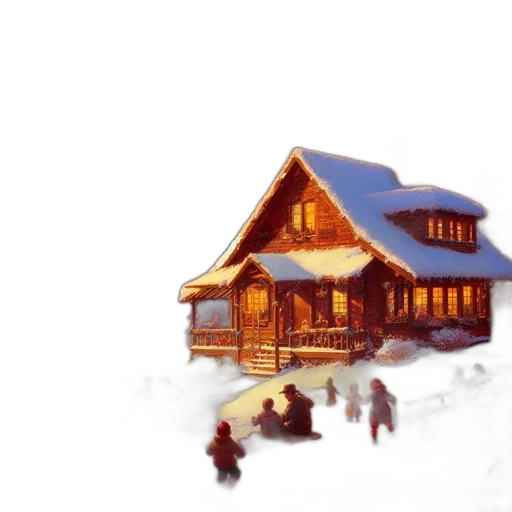 building, concept art, watercolor, pixel art, 3d render, snow, fog, city street transparent PNG cut-out