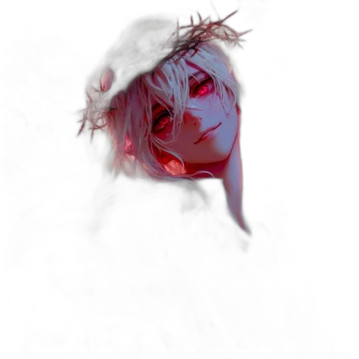face, mask, creature, crown, concept art, anime, photorealistic, pixel art transparent PNG cut-out