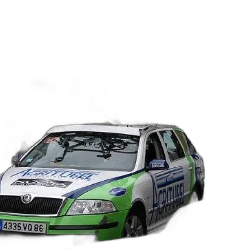 car, 3d render, photorealistic, green, white, word, agritubel, has transparent PNG cut-out