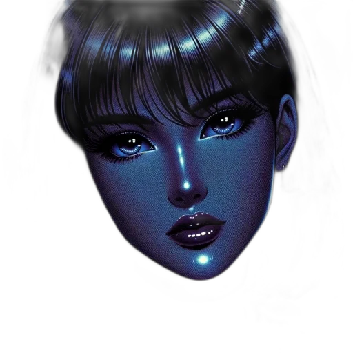 face, mask, robot, jewelry, vaporwave, fantasy art, photorealistic, concept art transparent PNG cut-out