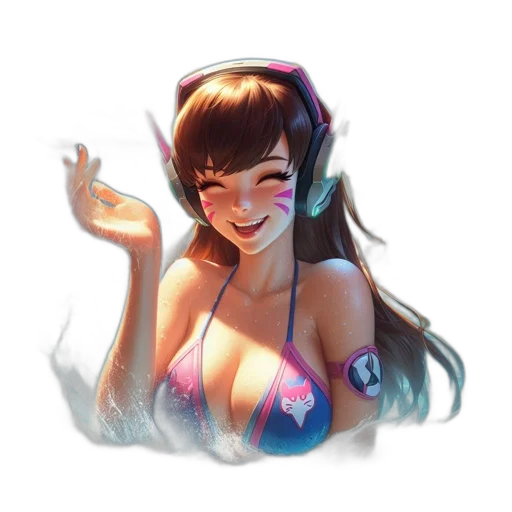 face, dress, robot, anime, vaporwave, pixel art, concept art, female transparent PNG cut-out