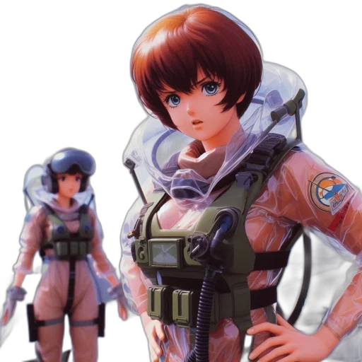 jacket, weapon, concept art, 3d render, anime, fantasy art, outer space, two transparent PNG cut-out
