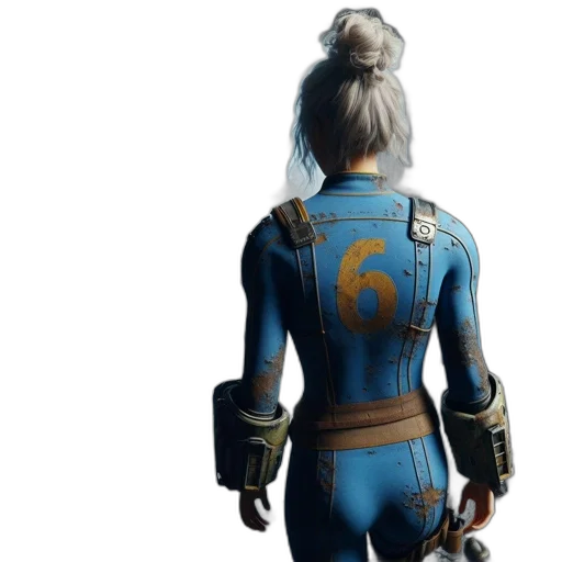 jacket, concept art, 3d render, cyberpunk, fantasy art, blue, woman, silver transparent PNG cut-out