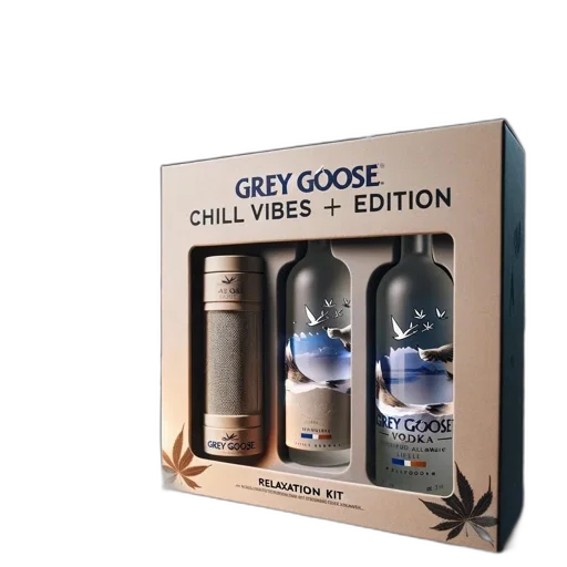 bottle, upscale, setting, features, box, containing, vodka, bottles transparent PNG cut-out