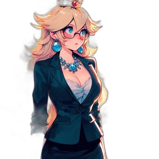 dress, staff, jacket, crown, concept art, anime, pixel art, cartoon transparent PNG cut-out