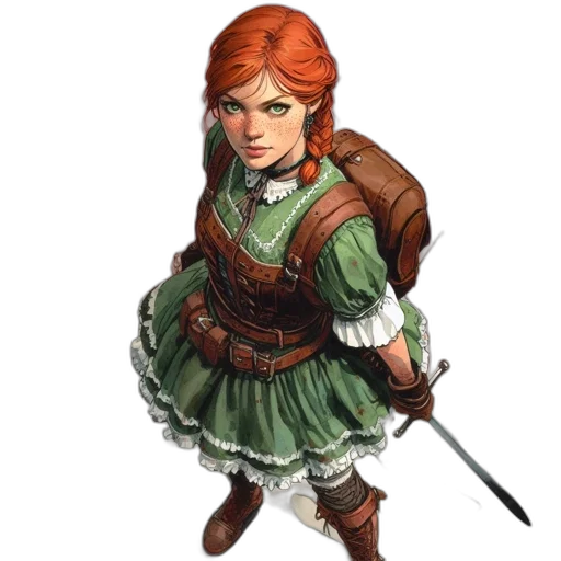 staff, dress, sword, weapon, fantasy art, concept art, pixel art, comic book art transparent PNG cut-out