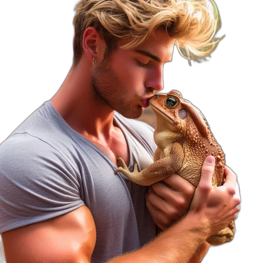 animal, creature, hair, mask, photorealistic, young, man, tousled transparent PNG cut-out