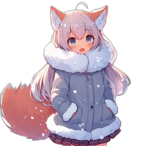 animal, creature, jacket, hat, anime, watercolor, pixel art, concept art transparent PNG cut-out