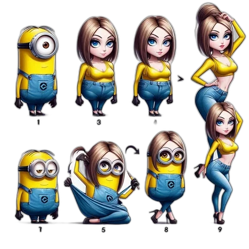 cartoon, concept art, pixel art, 3d render, animated, image, female, character transparent PNG cut-out