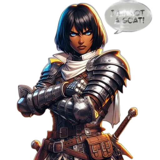 sword, weapon, concept art, comic book art, fantasy art, pixel art, woman, dark transparent PNG cut-out