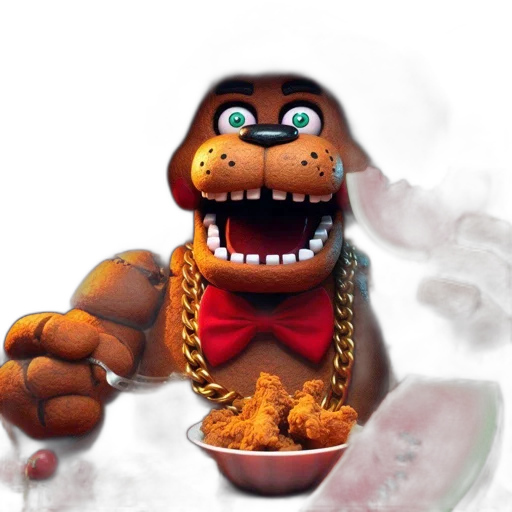 food, creature, concept art, 3d render, pixel art, photorealistic, anthropomorphic, bear-human transparent PNG cut-out