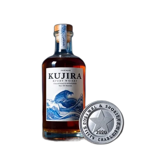 bottle, kujira, ryukyu, whisky, label, featuring, blue, white transparent PNG cut-out