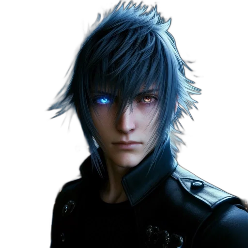 face, concept art, fantasy art, photorealistic, 3d render, blue, dark, close-up transparent PNG cut-out