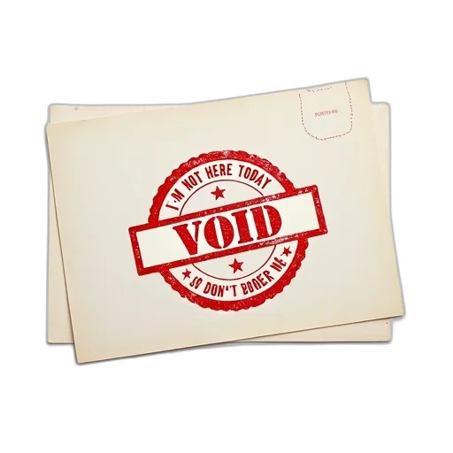 3d render, postcard, red, white, void, stamp, center, surrounded transparent PNG cut-out