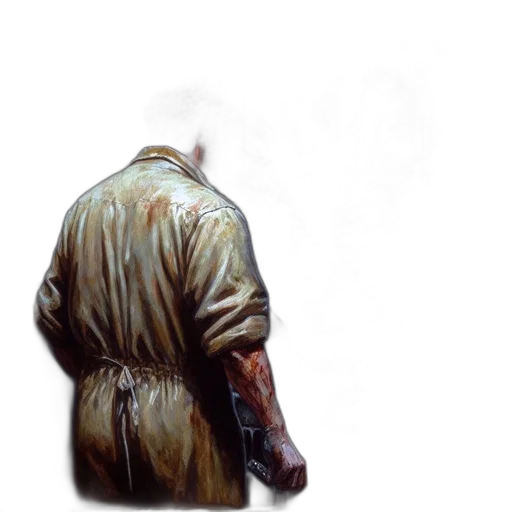 jacket, face, staff, creature, concept art, oil painting, photorealistic, 3d render transparent PNG cut-out