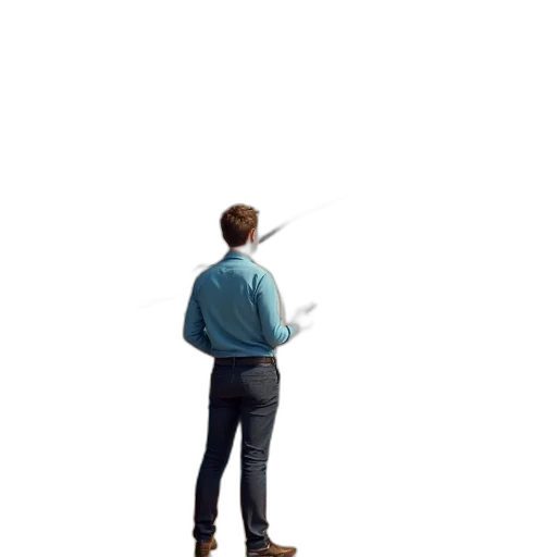 staff, jacket, robot, weapon, concept art, 3d render, pixel art, cartoon transparent PNG cut-out
