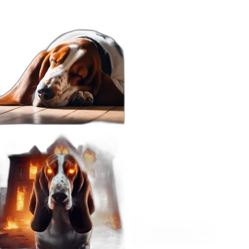 animal, creature, face, photorealistic, concept art, 3d render, fantasy art, fire transparent PNG cut-out