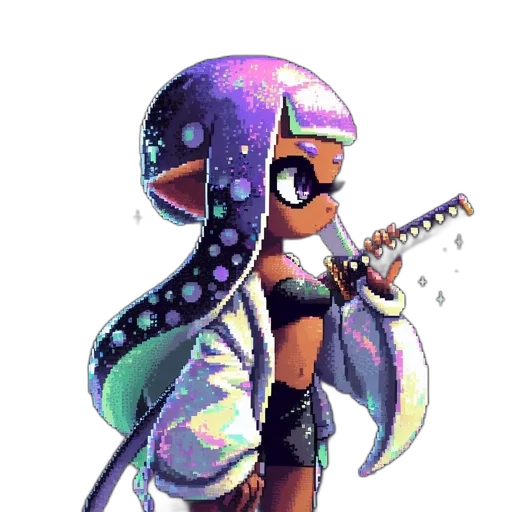 weapon, staff, jacket, dress, pixel art, watercolor, concept art, fantasy art transparent PNG cut-out