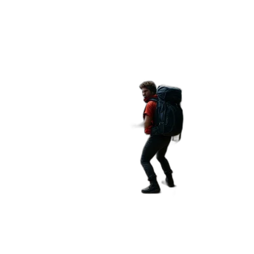 jacket, creature, robot, animal, 3d render, pixel art, concept art, hiker transparent PNG cut-out