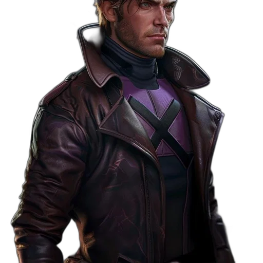 jacket, staff, face, concept art, cyberpunk, comic book art, fantasy art, dark transparent PNG cut-out