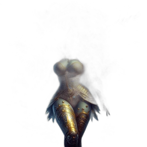 creature, dress, robot, mask, concept art, fantasy art, 3d render, pixel art transparent PNG cut-out