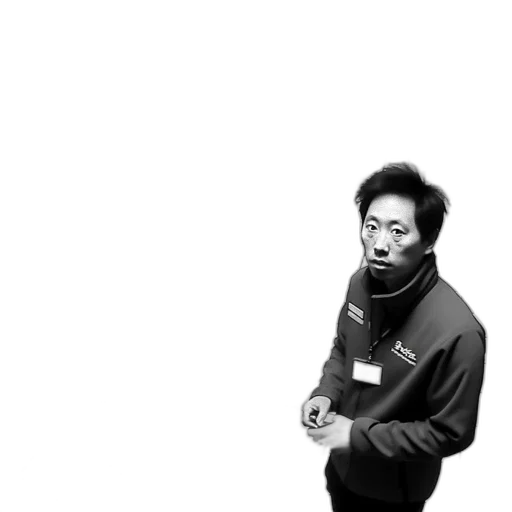 staff, jacket, face, animal, photorealistic, grocery, store, man transparent PNG cut-out