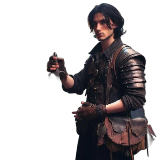 staff, weapon, jacket, sword, concept art, fantasy art, photorealistic, 3d render transparent PNG cut-out