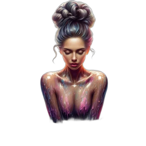 hair, dress, jewelry, crown, watercolor, fantasy art, concept art, pixel art transparent PNG cut-out
