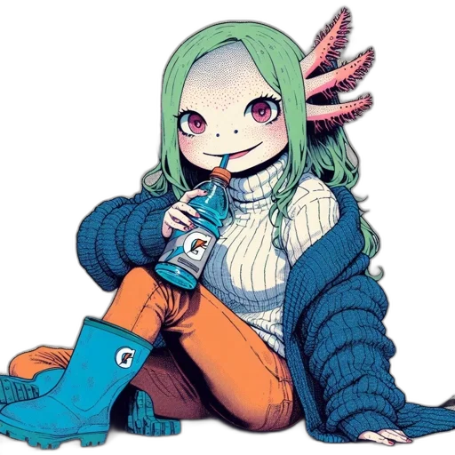 creature, dragon, robot, mask, pixel art, anime, concept art, cartoon transparent PNG cut-out