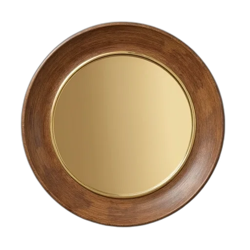 jewelry, furniture, face, crown, earth tones, golden, wooden, round transparent PNG cut-out