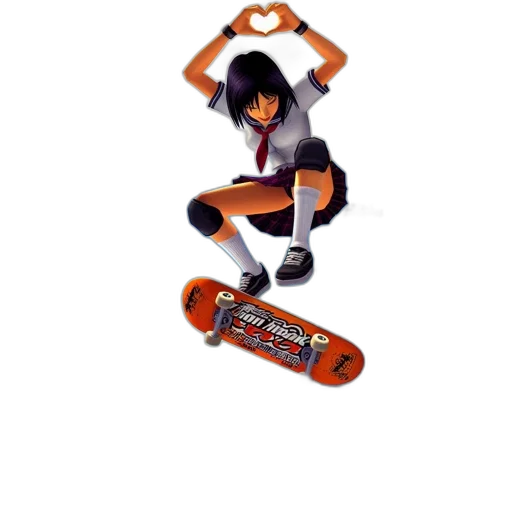 concept art, pixel art, cartoon, anime, young, girl, red, tie transparent PNG cut-out