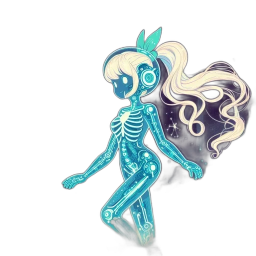 jewelry, creature, vaporwave, cartoon, 3d render, fantasy art, blue, monochrome transparent PNG cut-out