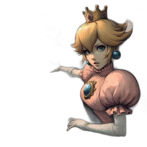 crown, dress, weapon, face, concept art, 3d render, fantasy art, watercolor transparent PNG cut-out