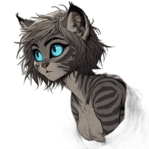 creature, staff, animal, fantasy art, concept art, watercolor, cartoon, monochrome transparent PNG cut-out
