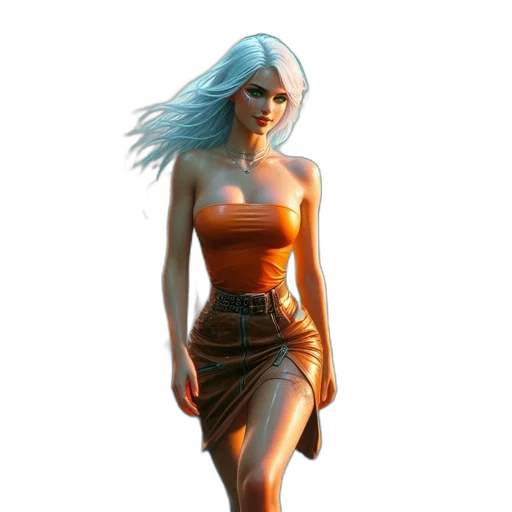 dress, staff, jewelry, weapon, concept art, fantasy art, comic book art, 3d render transparent PNG cut-out