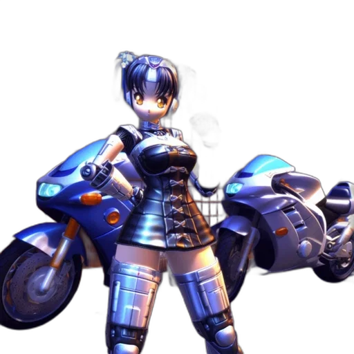 robot, weapon, car, concept art, cyberpunk, 3d render, pixel art, blue transparent PNG cut-out