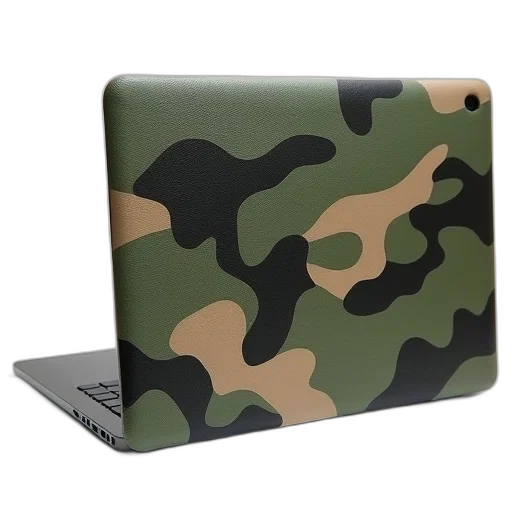 green, camouflage, case, macbook, air, hard, full, protection transparent PNG cut-out
