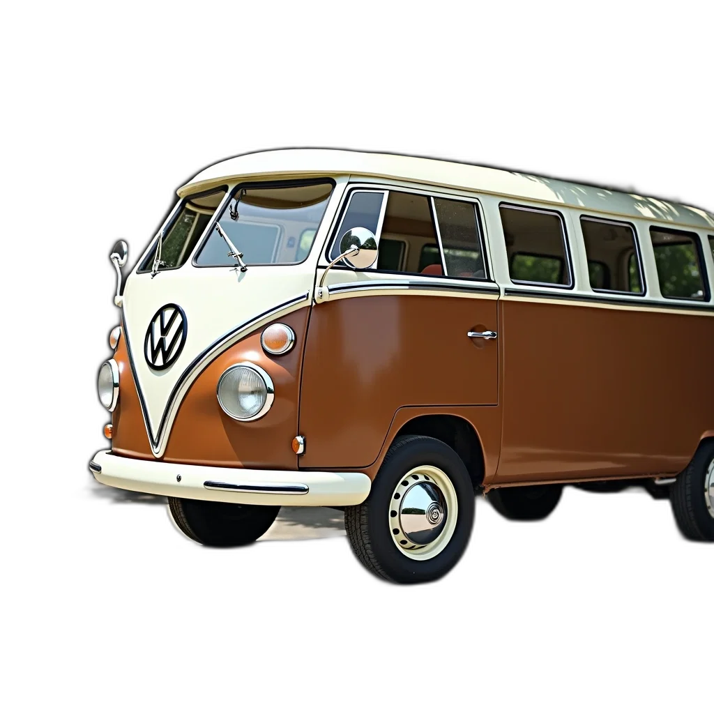 car, 3d render, photorealistic, concept art, brown, van, white, stripe transparent PNG cut-out