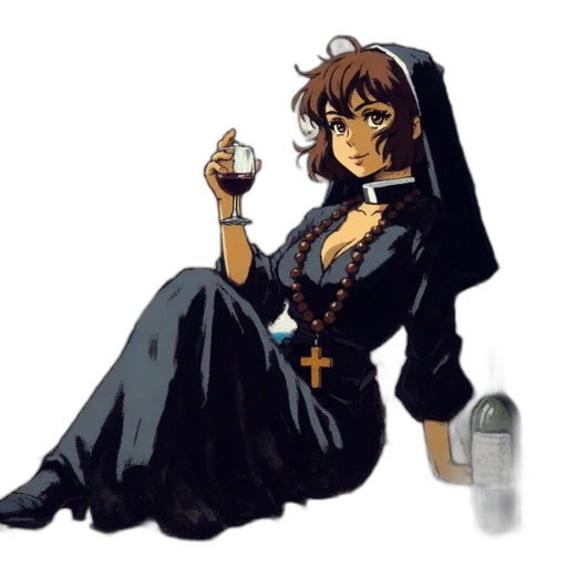 dress, staff, pixel art, concept art, anime, cartoon, dark, monochrome transparent PNG cut-out