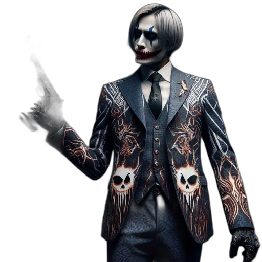 jacket, mask, concept art, comic book art, fantasy art, 3d render, dark, individual transparent PNG cut-out